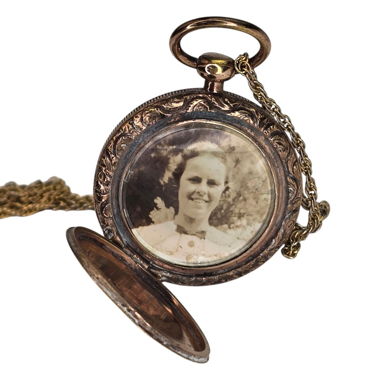 Rare Antique Victorian Double Sided Mourning Hair And Photo Locket