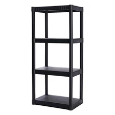 4-Shelf Storage Shelves Shelving Rack Organizer Heavy Duty Garage Closet Plastic