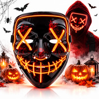 LED Maske Halloween Leuchtmaske 3 Leuchtmodi Gruselmaske Party Erwachsene Kinder
