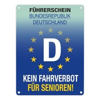 Kein Fahrverbot FüR Senioren Metallschild In 15X20 Cm