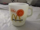 Vintage Anchor Hocking Fire King McDonald's  Coffee Mug Cup Milk Glass
