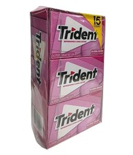 Trident BUBBLEGUM Sugar Free 15 Count, 14 Sticks Each Total 210, Free Shipping