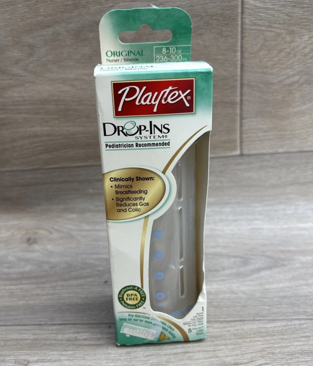 Playtex Drop-Ins System Pediatrician Original Baby Bottle System 8–10oz NEW