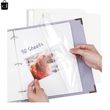 Photo Album Refill Pages for 3 Ring Binder, 60 Pages 9 x 11 Inch Self Adhesive