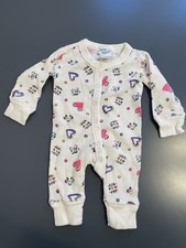Vintage Baby B'gosh Oshkosh Thermal One Piece Girls 6 Months Waffle Cotton Heart