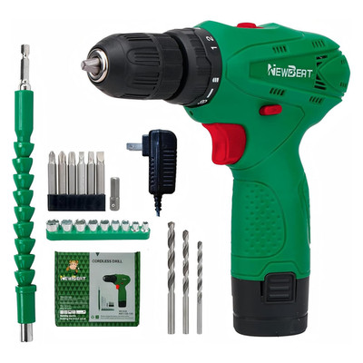 12V Cordless Drill Electric Screwdriver 2 Speed 18+1 Torque 20Nm Power Tool
