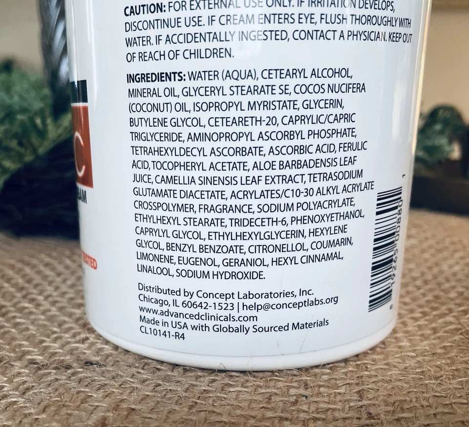 Advanced Clinicals Vitamin C Advanced Brightening Cream - 16oz (1 Lb) 454g - Image 4 of 4