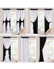 52"Wx 84"L PONY DANCE  Elegant Gothic Black & White Sheer Lace Tie-Back Curtains — photo 2