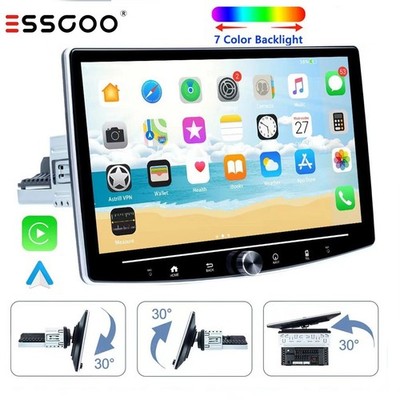 10.1'' Android 15 Single 1 Din Apple Carplay Car Stereo Radio GPS 4+64GB WIFI BT