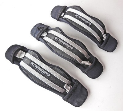 StarBoard Windsurf Kiteboard Footstraps, Set of Three (3), Black & Silver