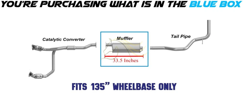 Stainless Steel Exhaust Muffler fits: 2010-2017 GMC Savana 2500 4.8L & 6.0L - Image 3 of 4
