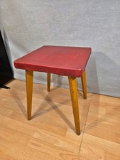 alter Hocker Arbeitshocker Küchenhocker rot 60er, 70er Beistelltisch Höhe 43 cm