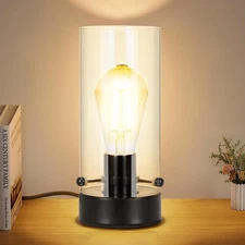 Touch Table Lamp for Bedroom, Modern Glass Lamp Bedside Table Lamps for Night...