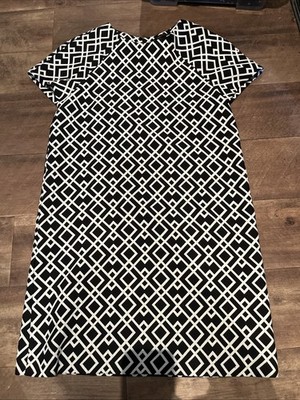 Zara Basic Damen Kleid Gr. M Schwarz Weiß