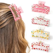 4Pcs Fruit Hair Claw Clips for Women Girls - Summer Fruit Cherry Fruits