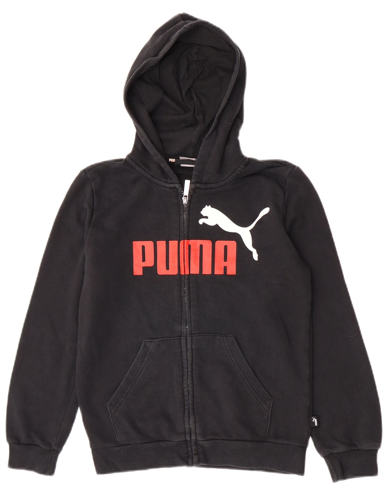 Puma Boys Graphic Zip Hoodie Sweater 11-12 Years Black AF12