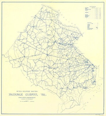 Historic Nautical Map - Fairfax County Rural Delivery Routes - USPS 1912 -