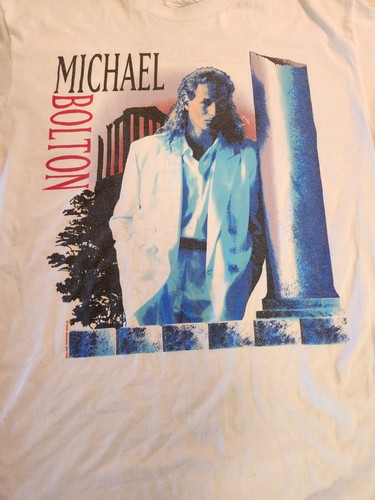 Camisa De Colección 1990 Michael Bolton Soul Provider Tour Blanca Grande Concierto de Música Pop - Imagen 3 de 12