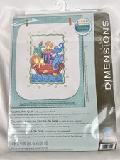 Dimensions Baby Stamped Cross Stitch Kit Noah's Ark Quilt 73125 Vivid New SS