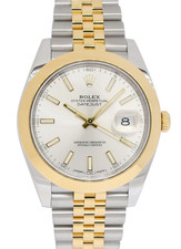 Rolex Datejust 41 18k Yellow Gold/Steel Silver Dial Jubilee Watch 126303