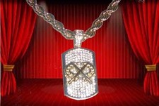 Deluxe Iced Roman Battle Sword Rome Centurion Army Ancient Empire War Dog Tag SS
