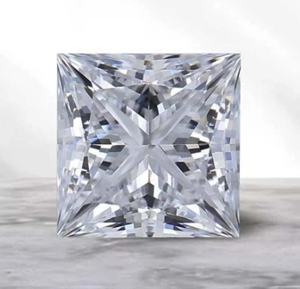4.4 Carat Princess Cut Lab Grown Diamond D Color VVS1 Clarity Certified CVD 5NSC - Image 4 of 4