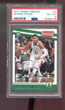 2017-18 Panini Threads #78 Jayson Tatum ROOKIE RC PSA 8 Graded Card Jason 17-18
