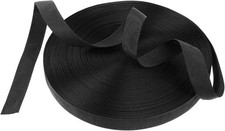50 Yards Nylon Webbing 1 Inch Heavy Duty Nylon Strapping Flat Webbing Strap, Bla