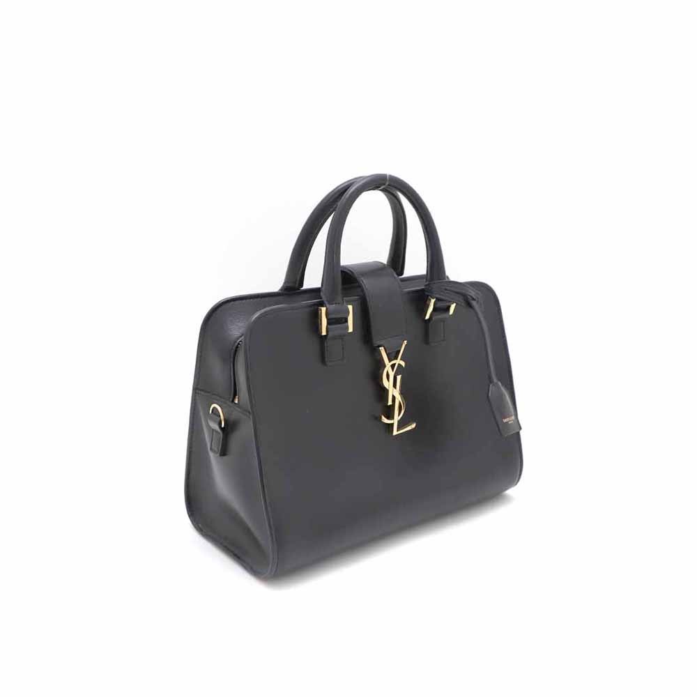 Borsa a tracolla e borsa a tracolla Saint Laurent Cabas bambino nera con accenti dorati