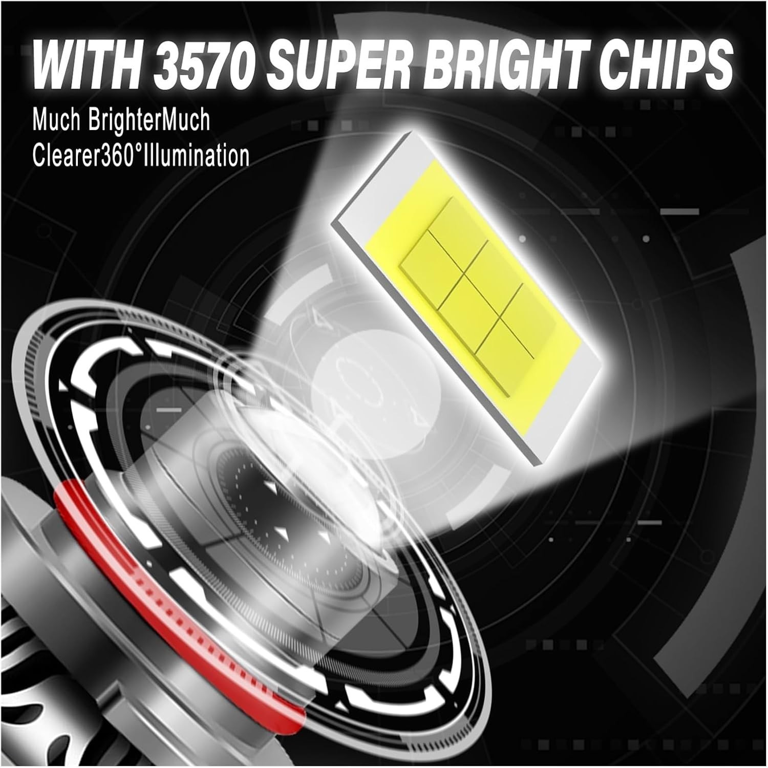 Kit LED Hb3 9005 50W Fendi Lente 12V Slim CANBUS 360° Auto Alta Potenza Luci Drl - Miniatura 5