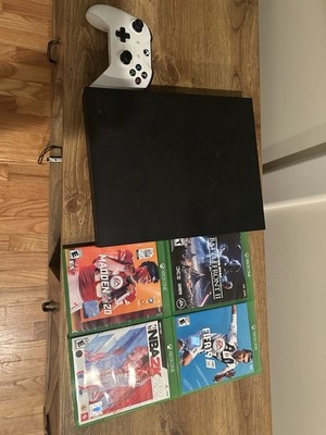 Microsoft Black Xbox Video Game Console with Game Cords and Controller