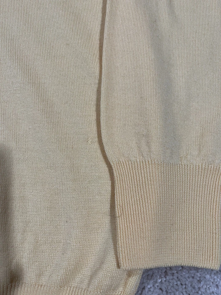 Brunello Cucinelli Sweater Mens Medium Yellow V Neck Pullover Italy - Image 2 of 4