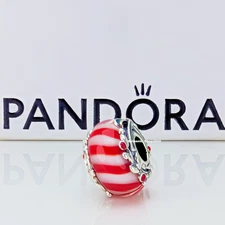 New 100% Authentic PANDORA 925 Holiday  Sweet Candy Murano Glass Charm 794252C01
