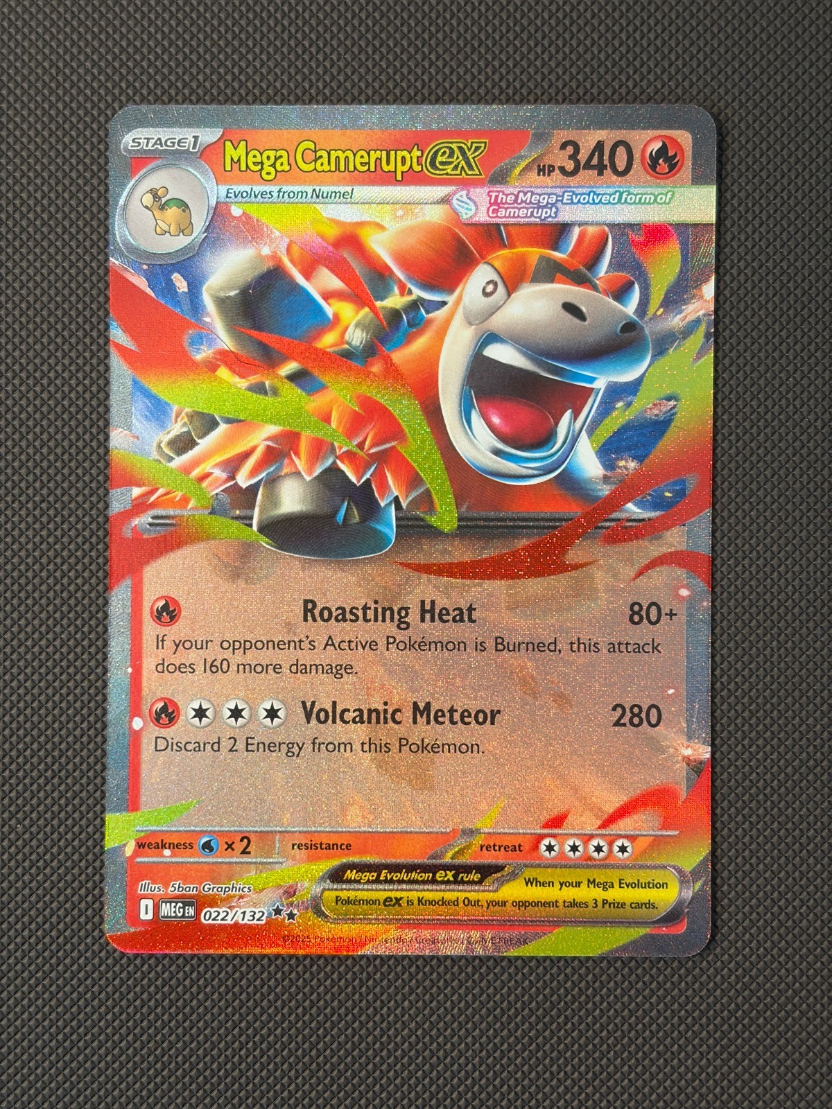 Mega Camerupt ex Holo Double Rare ME01: Mega Evolution 022/132 LP