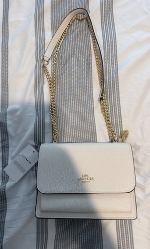 Coach Klare Crossbody Bag Chalk Small Gold Chain Strap Snap Detachable