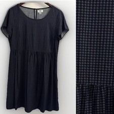 Old Navy Women’s Navy Houndstooth Mini Dress Size Medium Preppy Classic Academia