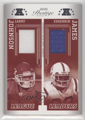 2006 Playoff Prestige League Leaders Materials Edgerrin James Larry Johnson 7ba