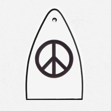 GUITAR TRUSS ROD COVER Engraved Etch Paul Reed Smith PRS USA - PEACE SIGN WHITE