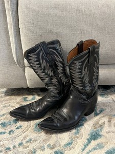 Vintage 1975-85 Justin Cowboy Boots Style 2323 Colorful Stitching Sz 9B