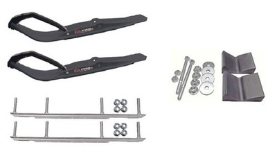 C&A Pro Black Razor Snowmobile Skis w/ 9'' Shaper Bars Complete Kit Yamaha 2014