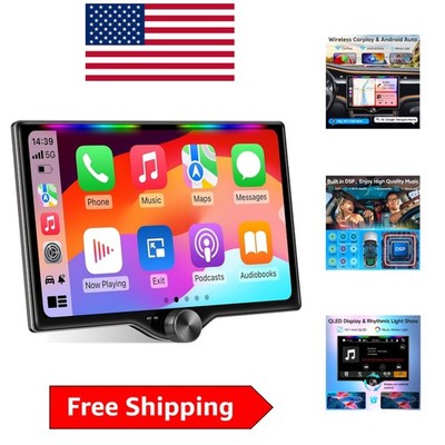 High-Power 10.1-Inch QLED Car Stereo with Music Sync Ambient Light & Bluetooth