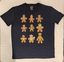 Camiseta Marvel Gingerbread Heroes Holiday Cookie XL Azul Marino Capitán América Hulk xD