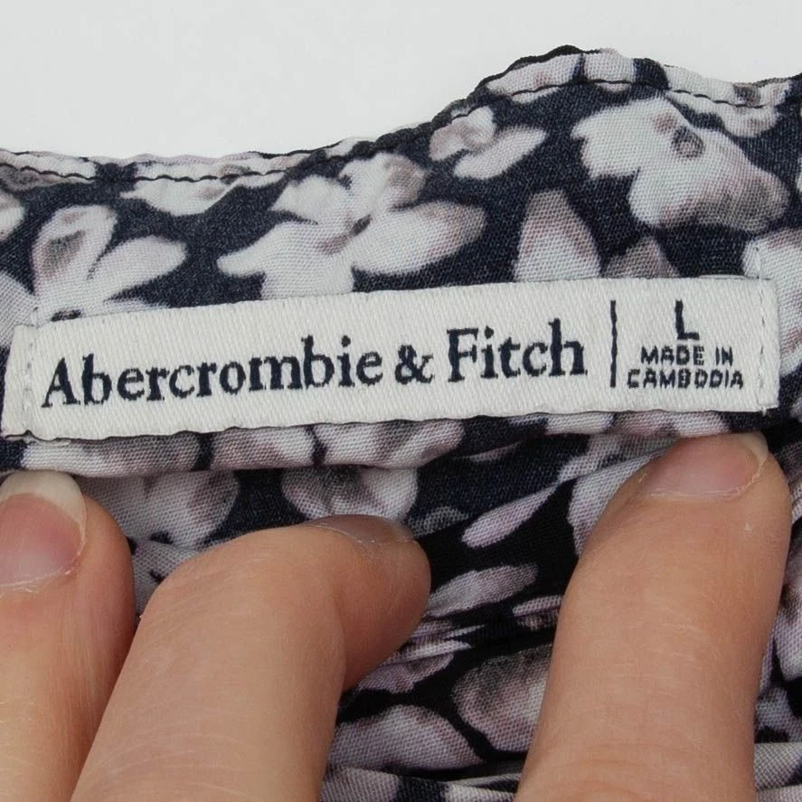 Falda midi Abercrombie & Fitch para mujer floral torcida abertura alta talla L delicada hada Foto 4 de 4