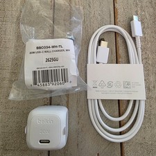 Belkin USB-C 20W Compact Wall Charger + Samsung USB-C to USB-C Charging Cable