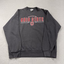 VINTAGE Ohio State Buckeyes Sweatshirt Mens Large Black Faded Lee Crewneck 90s
