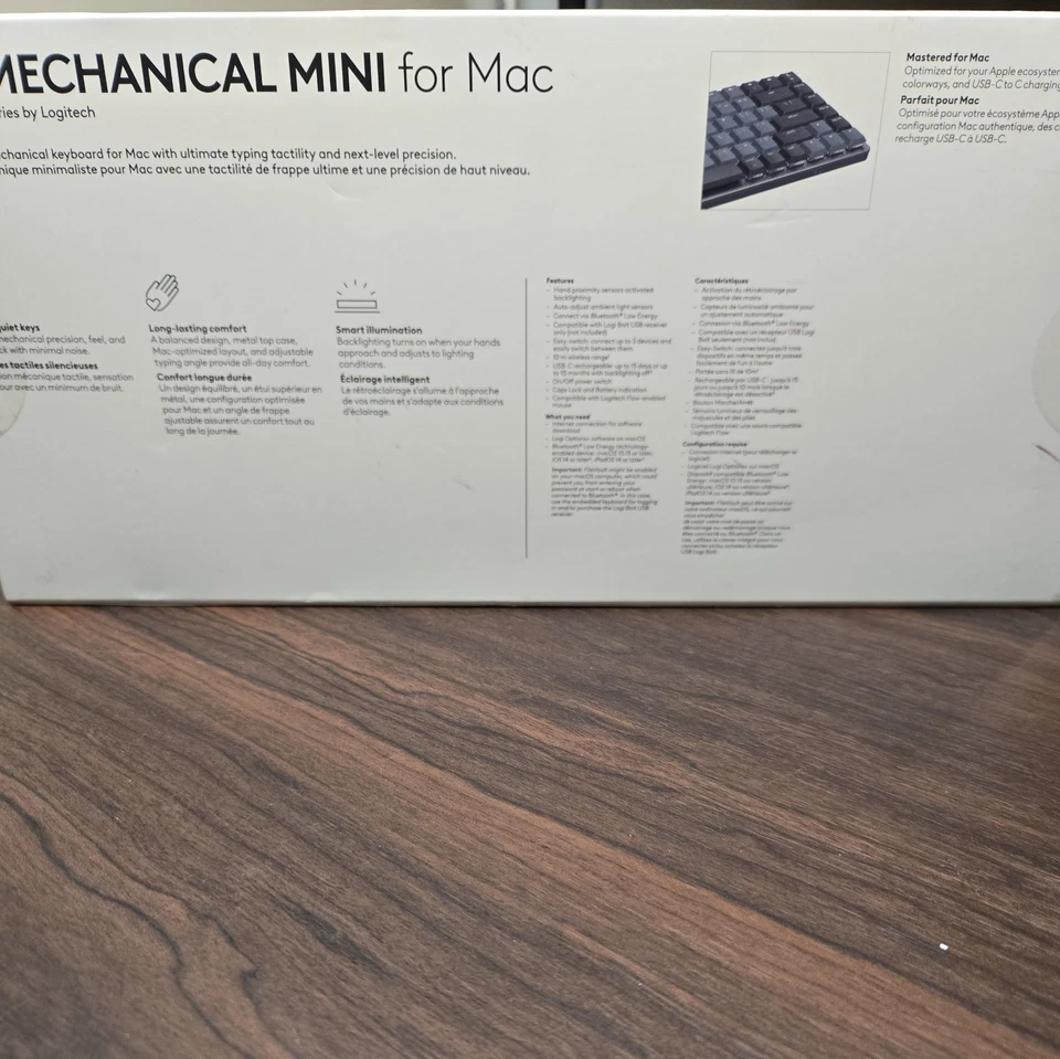 Logitech MX Mechanical Mini for Mac Wireless Keyboard, Gray * Factory Sealed - Image 2 of 4