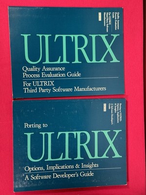2 DEC ULTRIX Books 1989 Porting Guide & Quality Assurance Software Developer Lot