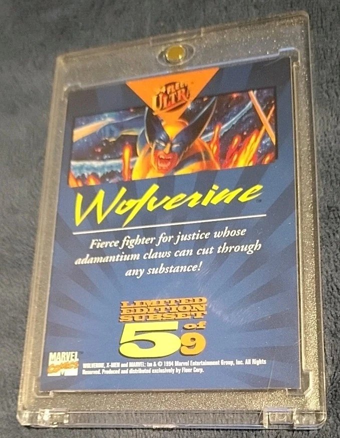 TEAM PORTRAIT 1994 Fleer Ultra X-Men WOLVERINE ! #5 of 9 FLAWLESS (10) 'MINT' - Image 4 of 4