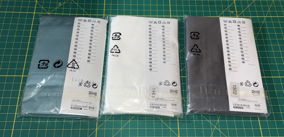 IKEA GASPA Funda de Almohada GÄSPA Euro Sham 20x32” Gris Lote de 3 Blanco y Azul Foto 2 de 2