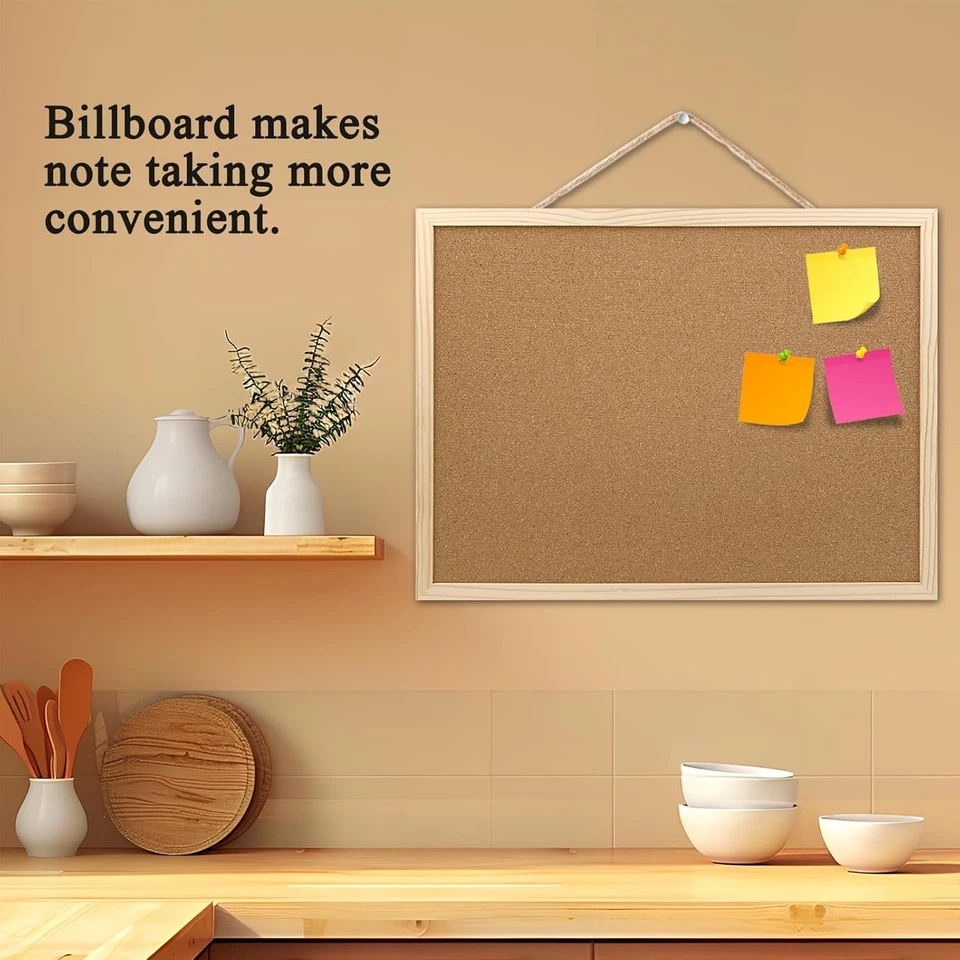 2 шт. tableros de anuncios de corcho 15,7 x 11,81 дюйма con marco de madera de roble. - Изображение 4 из 4